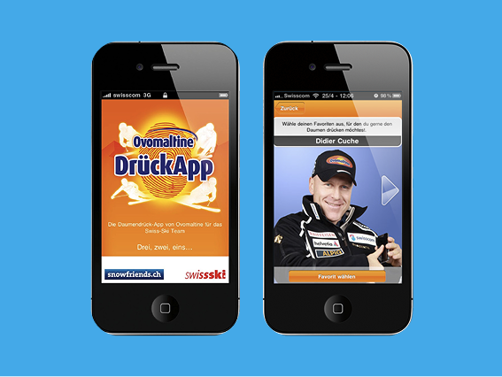 Screens der Ovomaltine Drück App