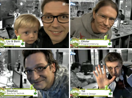 Screenshots aus dem fertigen zambo Beitrag von Beni, Oli, Stephan und Till