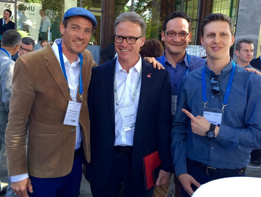 Das Apps with love-Team am Swiss economic forum zusammen mit Andreas Meier von der SBB