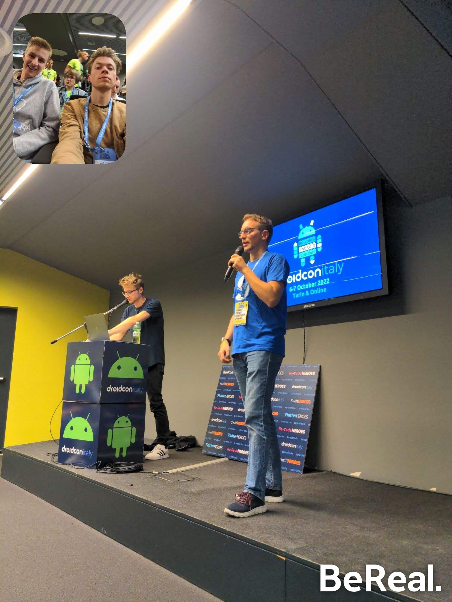 Be Real Aufnahme von der Droidcon