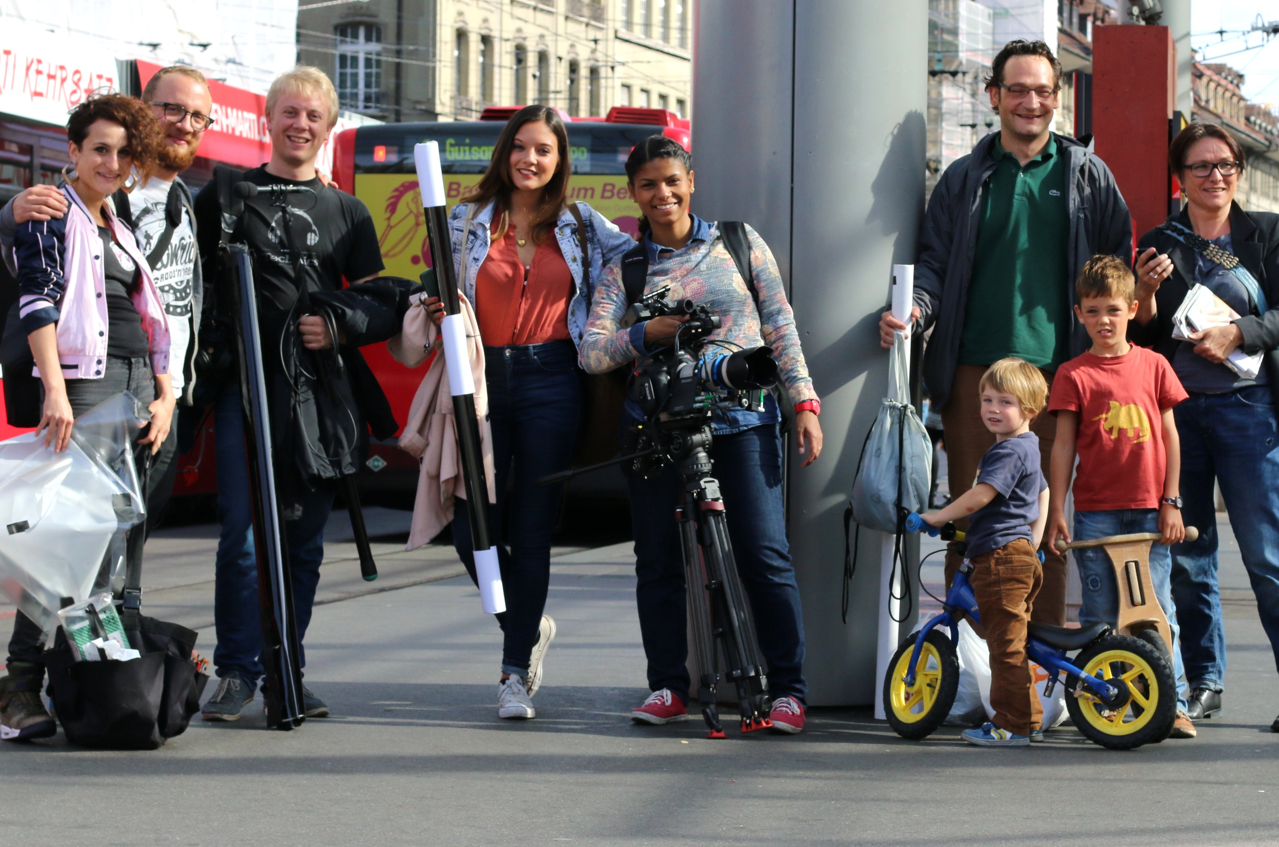 Die Filmcrew bei den Dreharbeiten zum PodClub-Werbevideo.