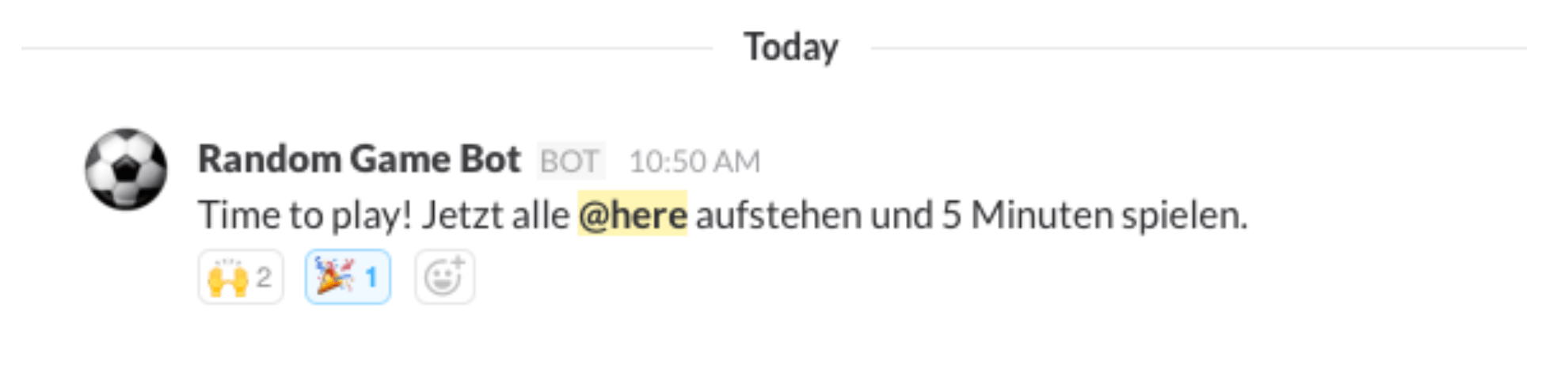 Time to play bot message in Slack