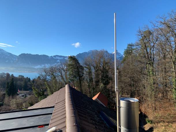 Antenna on a rooftop