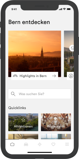 Bern Welcome App Startscreen