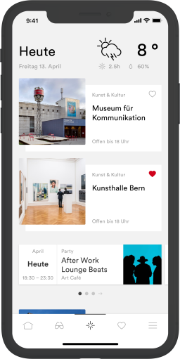 Bern Welcome App Übersicht