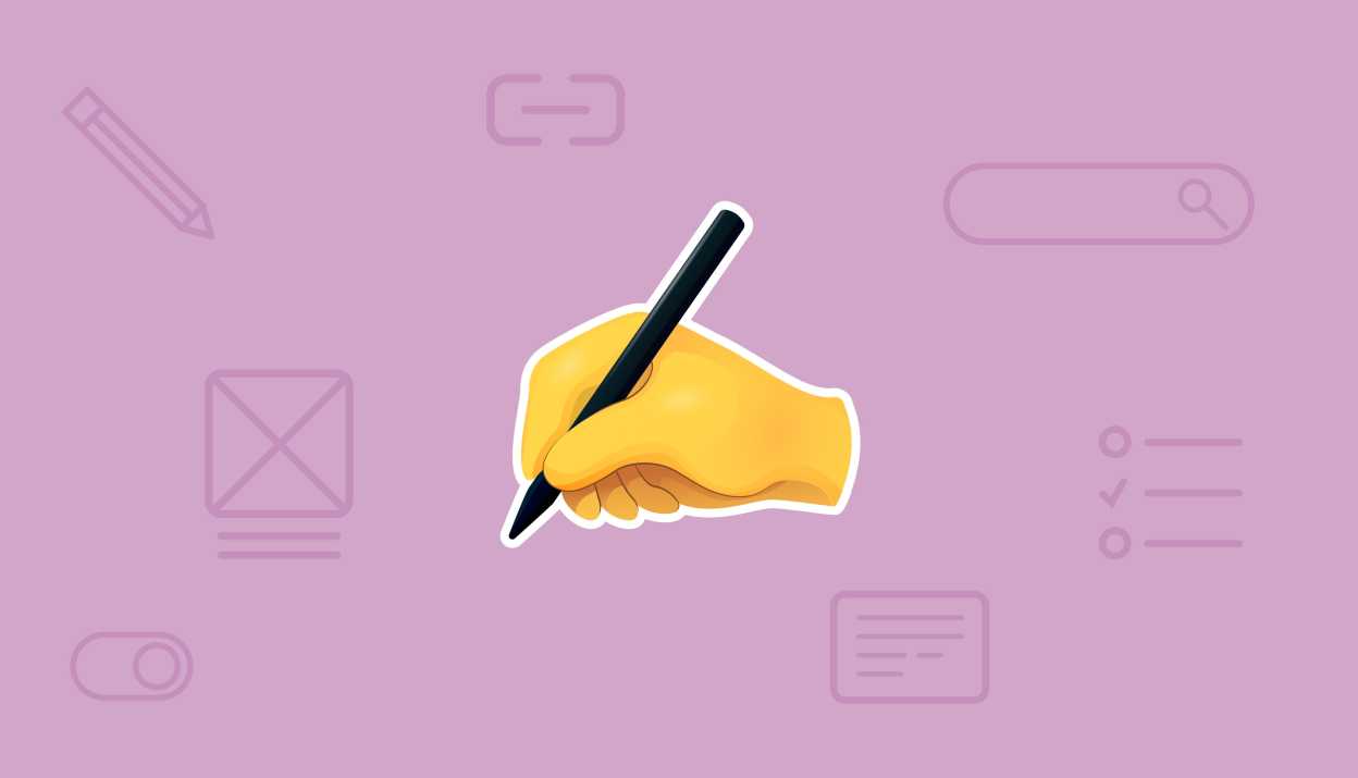 Emoji hand with a pencil