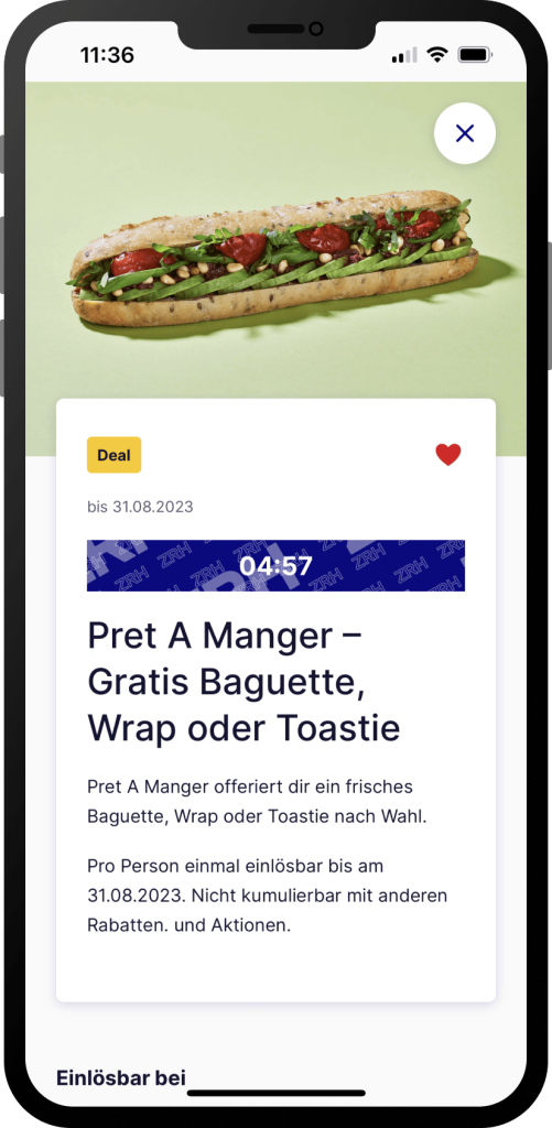 Countdown von 5 Minuten, um den Deal einzulösen