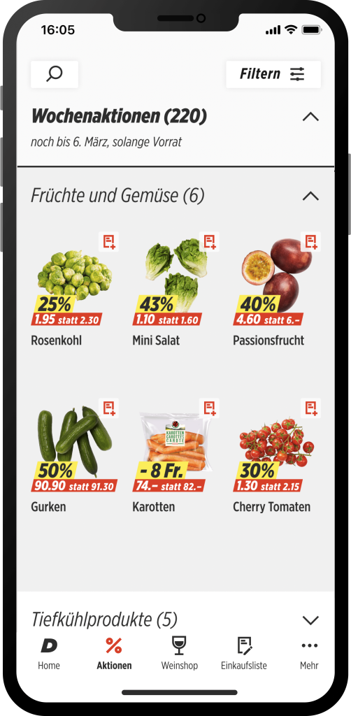 Overview of current Denner promotions