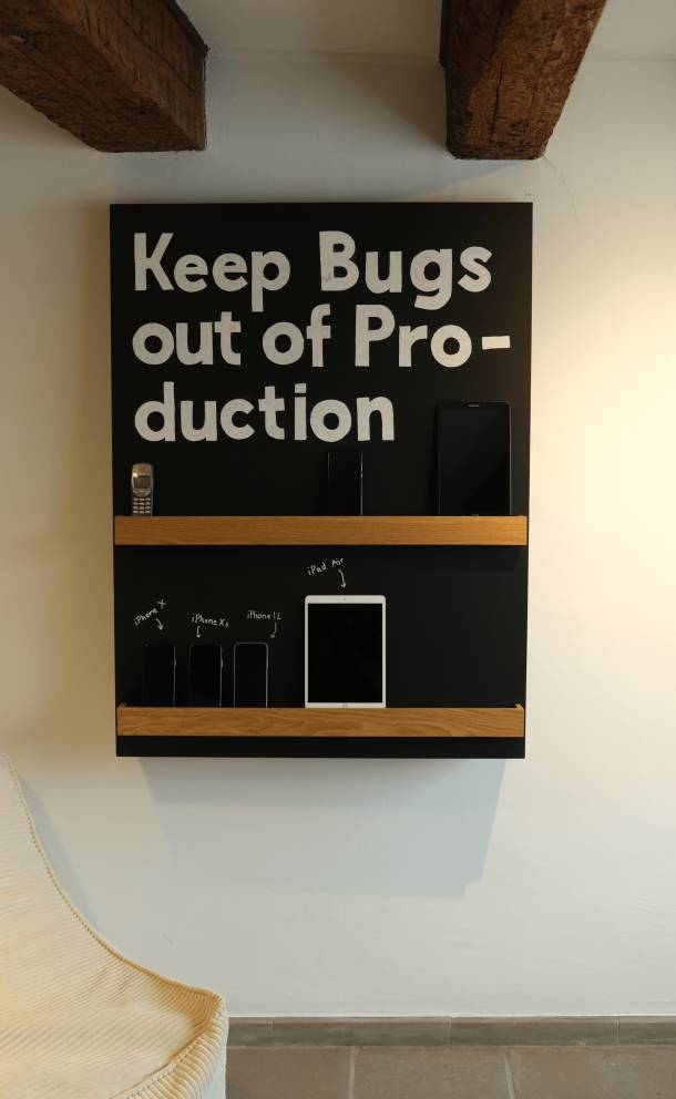 Device Wall dans le bureau d'Apps with love à Bâle