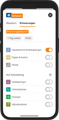 Erinnerungen in der Dräggwägg App