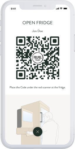 QR Code zum Öffnen des Kühlschrankes