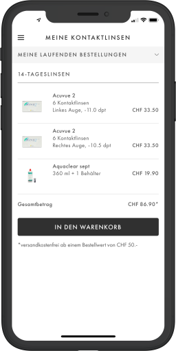 Laufende Kontaktlinsen Bestellung