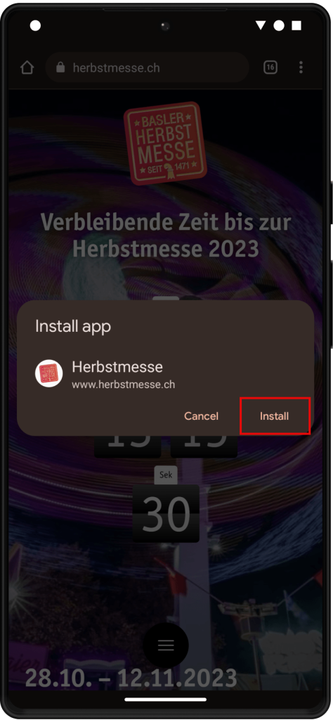 The PWA can be installed on the Home screen