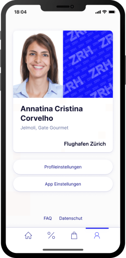 Digital Insider card within the ZRH Insider App