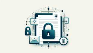 Illustration showing documents and a padlock