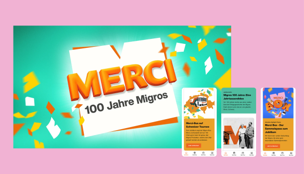 Screenshots from the website created by Apps with love to mark Migros’ 110th anniversary