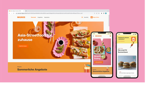 Migros Summer Campaign 2023 on desktop and mobile