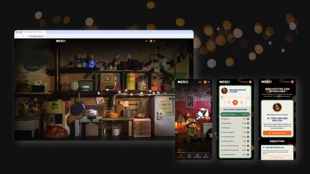 Desktop and mobile views of the Migros Christmas campaign 2025