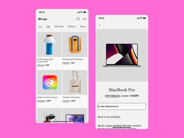 Shop overview and discounted MacBook Pro