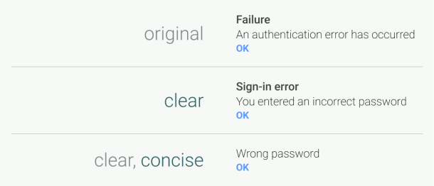 Edited error message, clear and concise