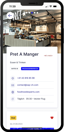 Detailed view of the Pret a Manger restaurant