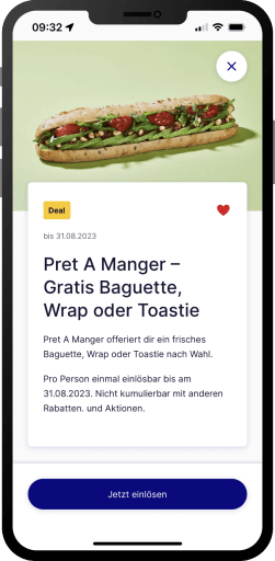 Detailansicht eines Deals bei Pret A Manger