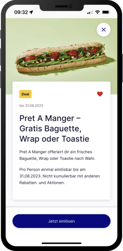 Detailed view of a deal at Pret A Manger