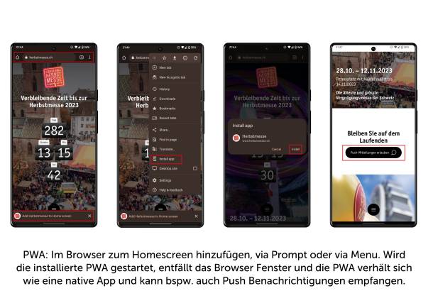 Exemple de PWA : Foire d'automne de Bâle