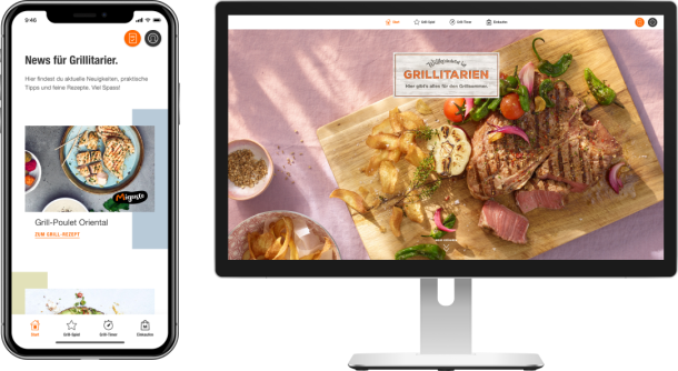 Grillitarier mobile und Desktop Ansicht