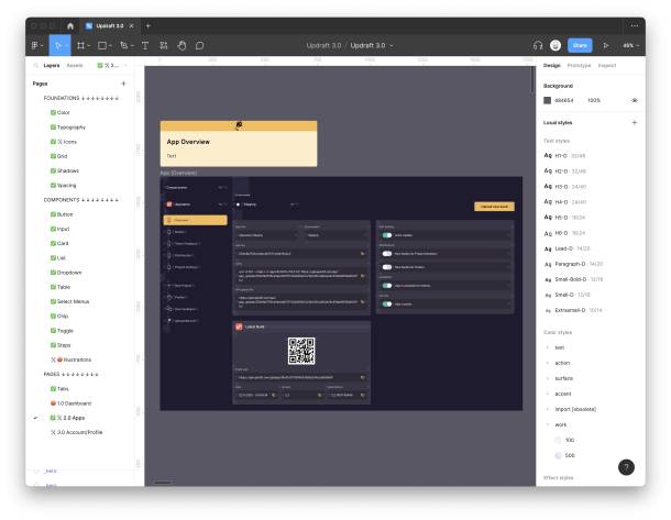Capture d'écran de la page d'aperçu d'Updraft sur Figma