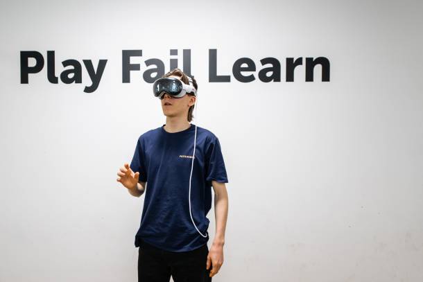 Jann with the Apple VisionPro