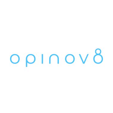 the logo of the company Opinov8 on a white background